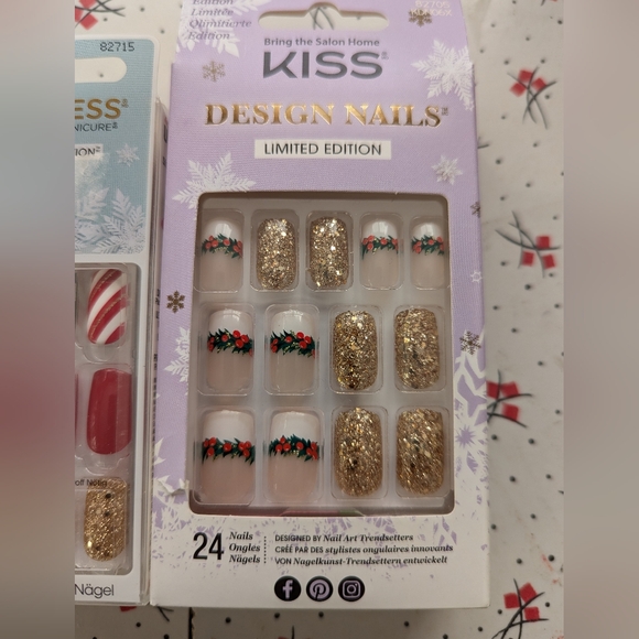 Christmas Design Nails Limited Edition Kiss Design Nails Impress Press On Mani - Picture 2 of 4